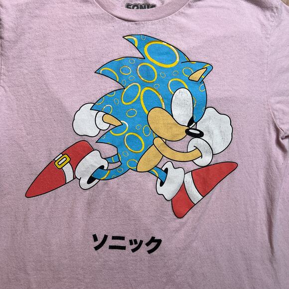 SEGA Sonic The Hedgehog Pink Rings T-Shirt Youth S Short Sleeve Graphic Tee Y2K - Picture 2 of 6